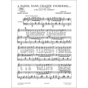 A Paris Dans Chaque Faubourg.... Valse Chantee : Du Film Sonore 14 Juillet